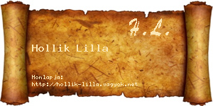 Hollik Lilla névjegykártya